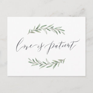 Carte Postale L'amour est la patiente verdure mariage ajournemen