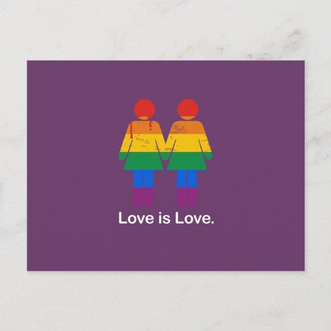 Carte Postale L'AMOUR EST L'AMOUR COUPLE LESBIEN -.png (Devant)