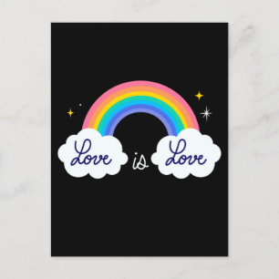 Carte Postale L'amour est l'amour. LGBT+pride. Arc-en-ciel