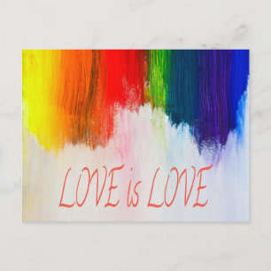 Carte Postale L'amour est l'amour Rainbow Pride LBGQT