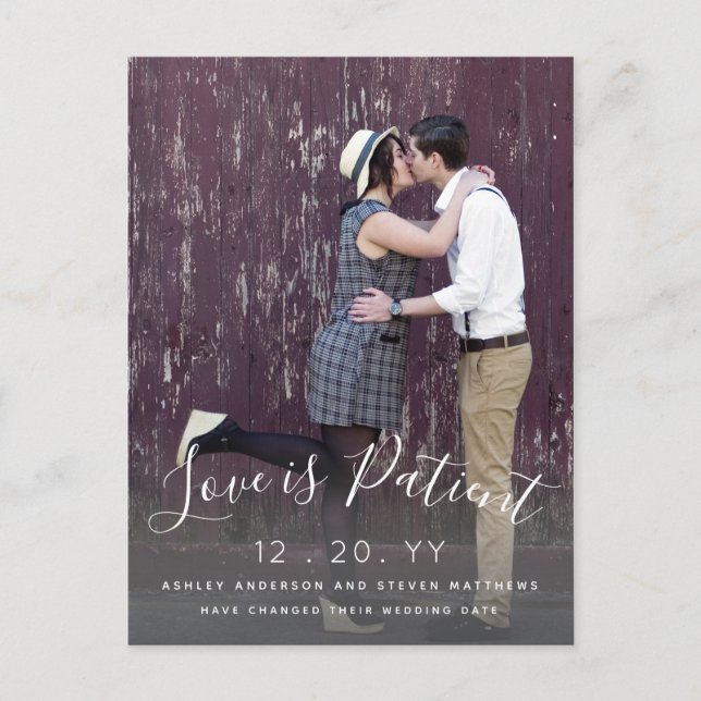 Carte Postale L'amour est le Mariage photo Script Patient Postpo (Devant)