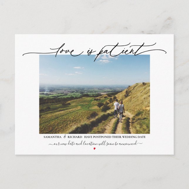 Carte Postale L'amour est le report du Mariage patient (Devant)