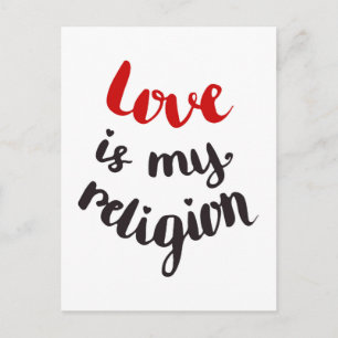 Carte Postale L'amour est ma religion