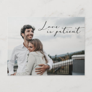 Carte Postale L'amour est patient Enregistrer la NOUVELLE date M