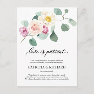 Carte Postale L'Amour Est Patient Eucalyptus Mariage Postponemen