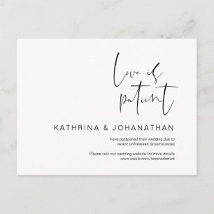 Carte Postale L'amour est patient, le minimalisme Mariage report