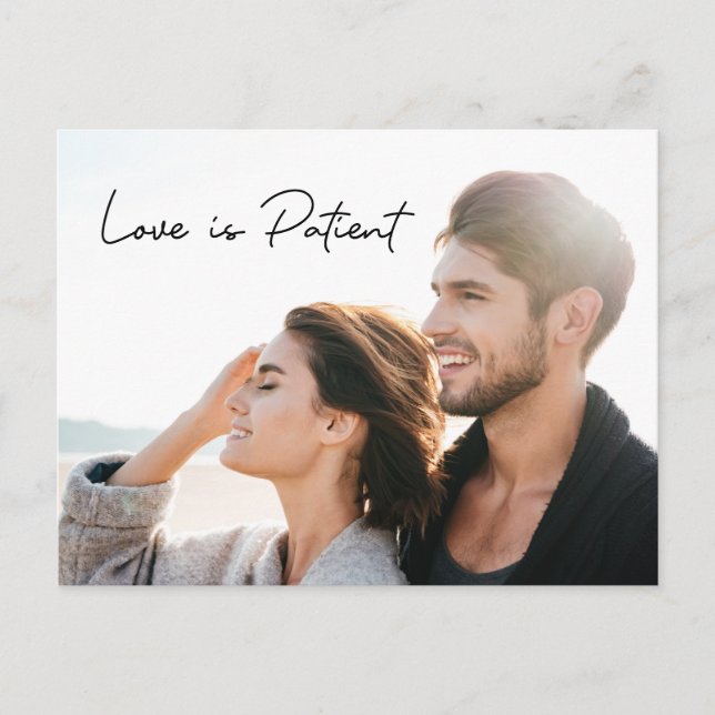 Carte Postale L'amour est Patient Photo Sauvegarder la NOUVELLE  (Devant)