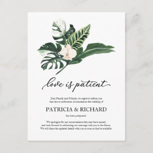 Carte Postale L'Amour Est Patient Tropical Mariage Postponement