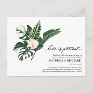 Carte Postale L'Amour Est Patient Tropical Mariage Postponement