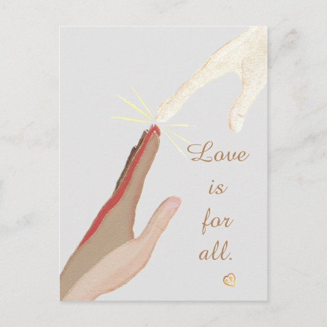 Carte Postale L'amour est pour toutes les Mains Spirituelles Uni (Devant)