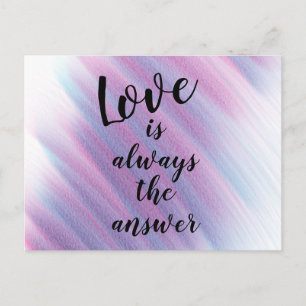 Carte Postale L'amour est toujours la réponse Citation pourpre v