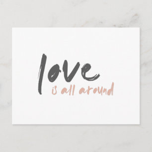 Carte Postale L'amour est tout autour   Lire minimaliste moderne