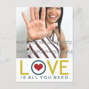 Carte Postale L'amour est tout ce dont vous avez besoin Jaune Tu