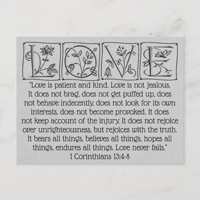 Carte Postale L'amour est un Patient-Genre-Jamais échoue~Écritur (Devant)