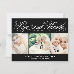 Carte Postale L'amour et merci Black Mariage Photo Merci