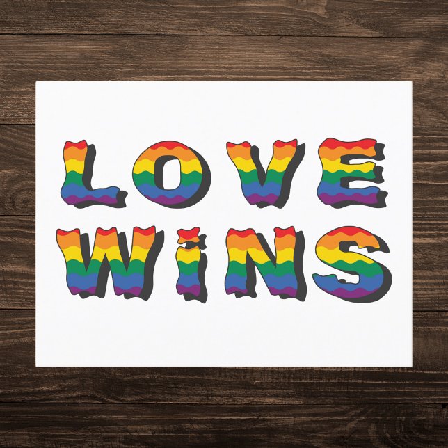 Carte Postale L'amour gagne Rainbow Pride (Créateur téléchargé)