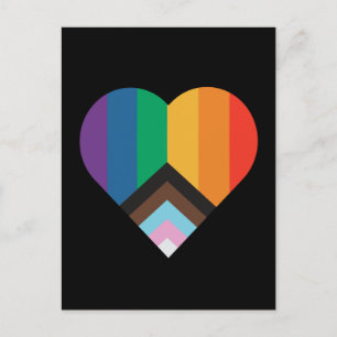 Carte Postale L'amour LGBT+pride. drapeau arc-en-ciel