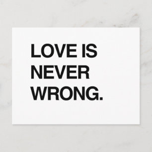 CARTE POSTALE L'AMOUR N'A JAMAIS TORT