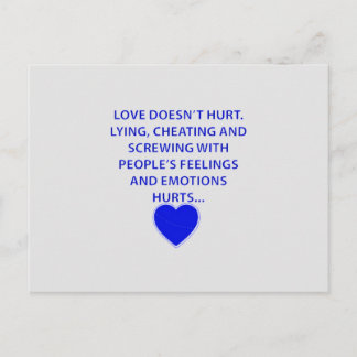 CARTE POSTALE L'AMOUR NE FAIT PAS DE MAL EN MENSONGEANT LES PEUP