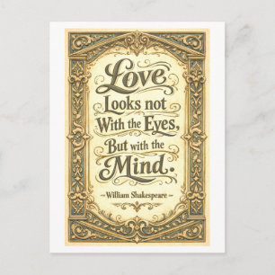 Carte Postale "L'amour ne regarde pas avec les yeux" Shakespeare