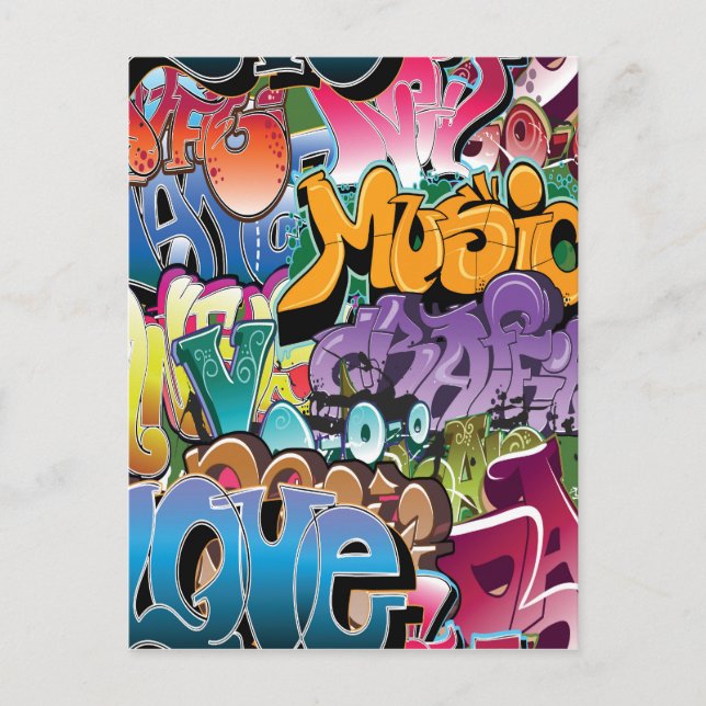 Carte Postale L'amour pour les graffitis (Devant)