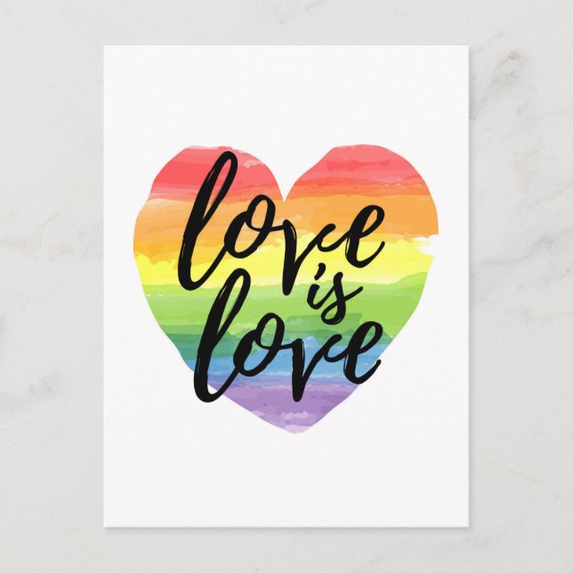 Carte Postale L'Amour | Rainbow Watercolor (Devant)
