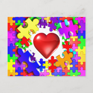 Carte Postale L'amour rompt par l'autisme