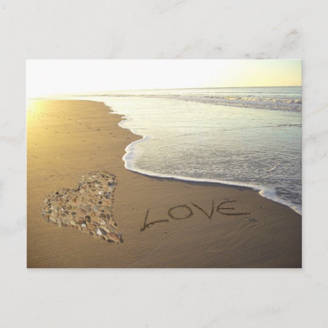 Carte Postale L'amour sur la plage de sable (Devant)