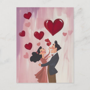 Carte Postale L'Amour Whimsical dans l'air
