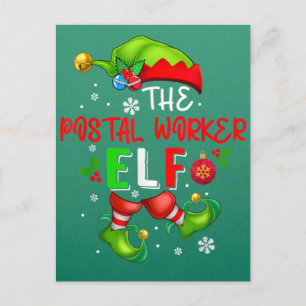 Carte Postale L'Amoureux du costume elf de Noël du travailleur p