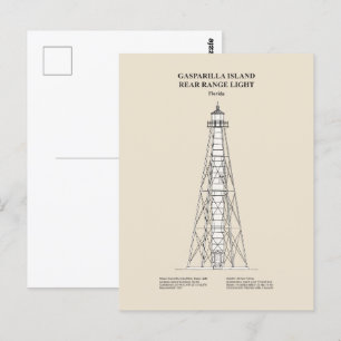 Carte Postale Lampe arrière de l'île de Gasparilla - Floride - S