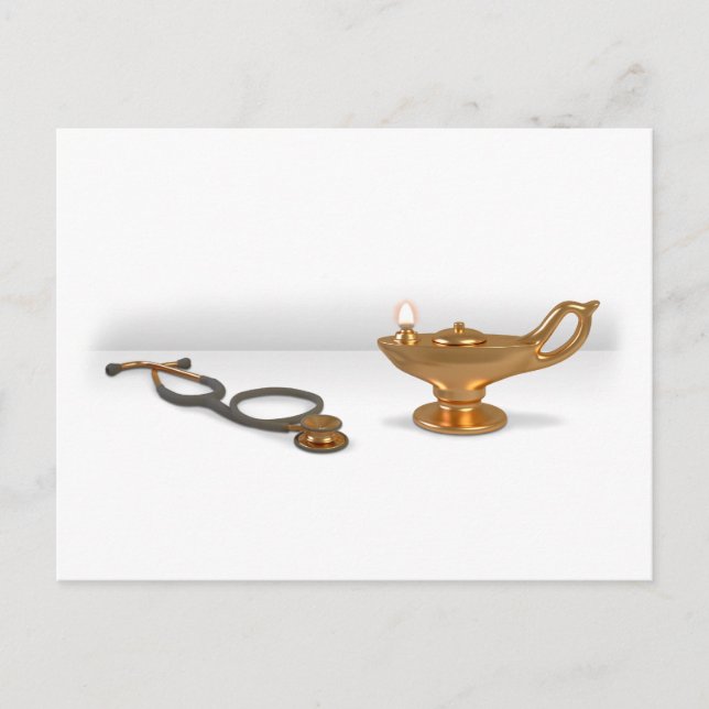 Carte Postale Lampe Infirmière Et Stethoscope (Devant)