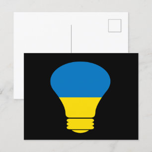 Carte Postale Lampe Ukraine, stand avec T-shirt Ukraine