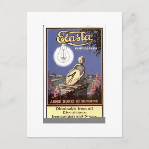Carte Postale Lampes à gaz Elasta Publicité vintage électricité
