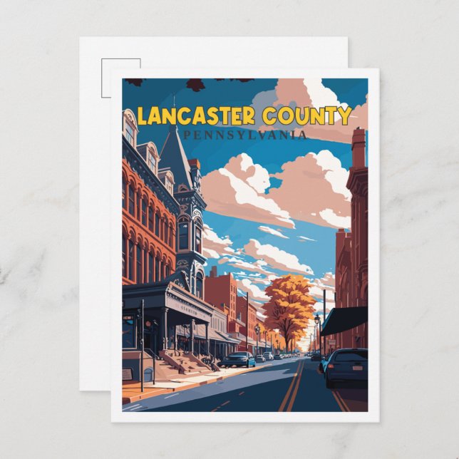 Carte Postale Lancaster Comté Pennsylvanie États-Unis voyage vin (Devant / Derrière)