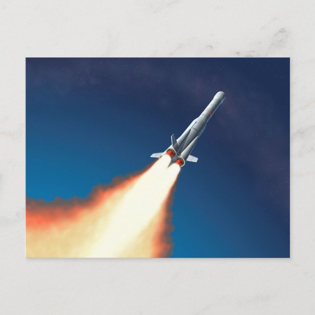 Carte Postale Lancement de fusée (Devant)