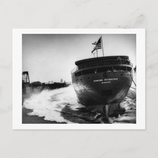 Carte Postale Lancement du Edmund Fitzgerald 6-8-1958 (#3) (Devant)
