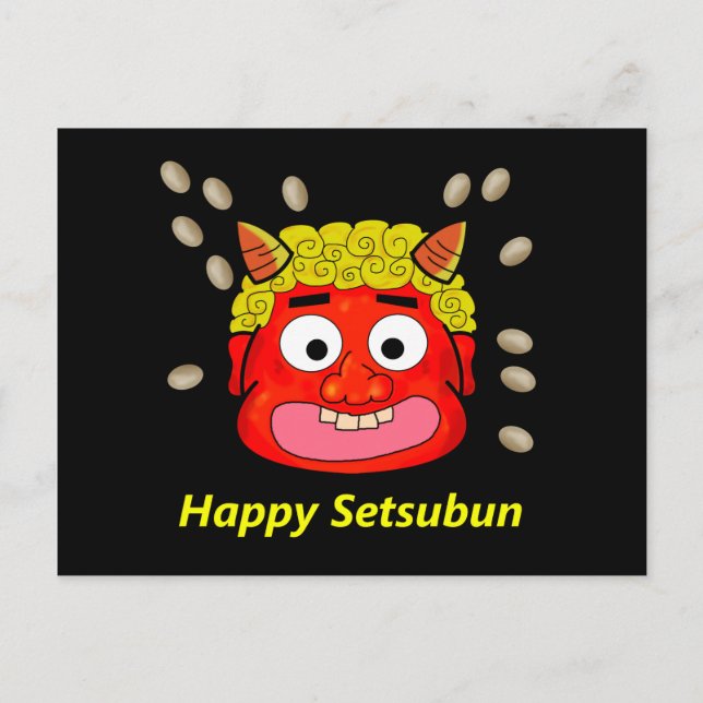 Carte Postale Lancer des haricots à Demon (Devant)