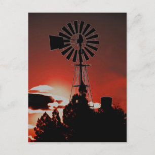 Carte Postale L'ancien moulin au coucher du soleil