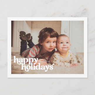 Carte Postale Landscape Photo With Bold Happy Holidays