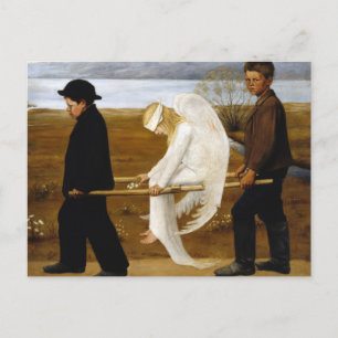 Carte Postale L'ange blessé par la peinture Hugo Simberg, 1903
