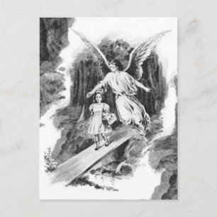 Carte Postale L'Ange Garder Une Fille