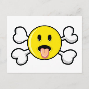 Carte Postale langue Crâne et os croisés