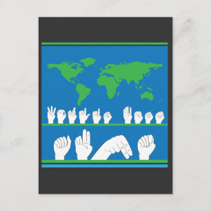 Carte Postale Langue des signes - Meilleure tante au monde