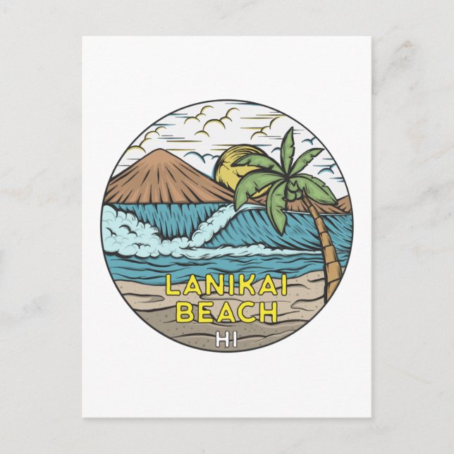 Carte Postale Lanikai Beach Hawaii Vintage (Devant)