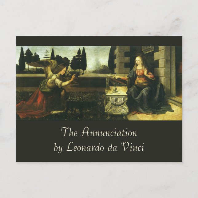Carte Postale L'Annonciation du Seigneur de Léonard de Vinci (Devant)