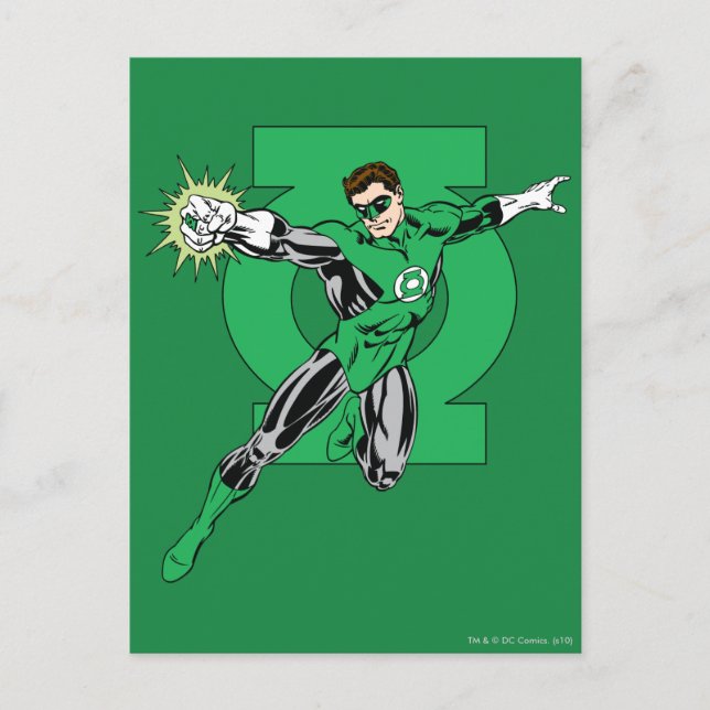 Carte Postale Lanterne verte avec Arrière - plan de logo (Devant)