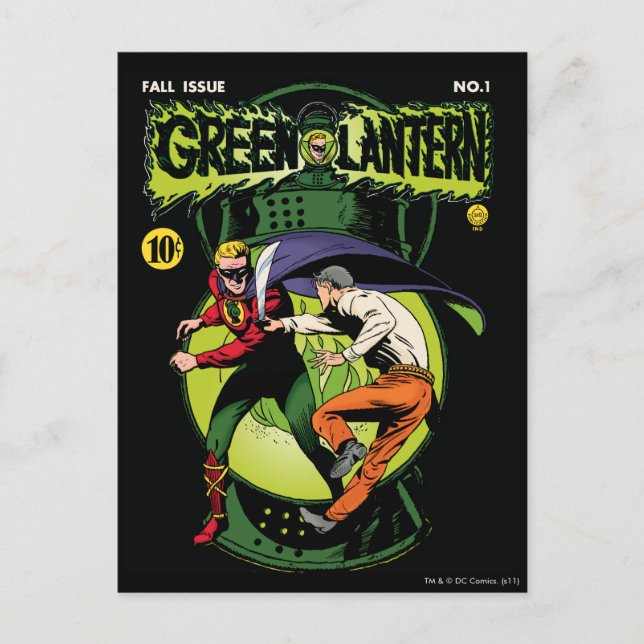 Carte Postale Lanterne verte avec cape en combat (Devant)