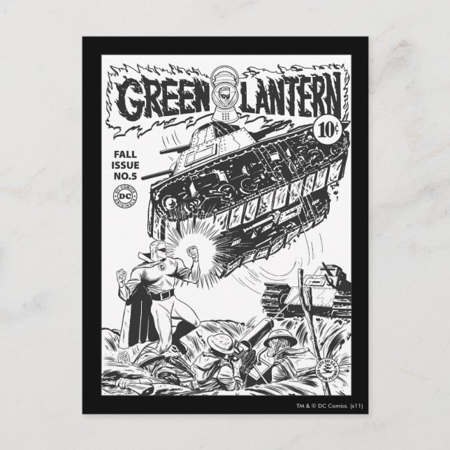 Carte Postale Lanterne verte dans les tranchées, noir et blanc (Devant)