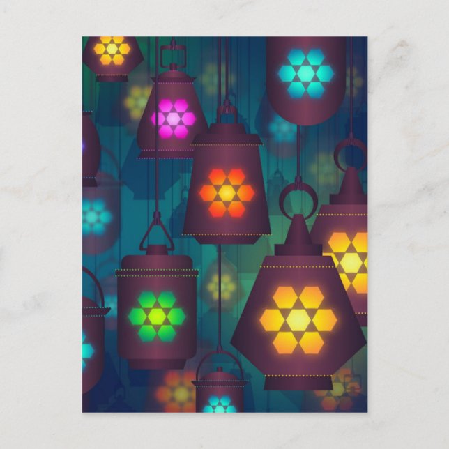Carte Postale Lanternes arabes Design moyen-oriental (Devant)